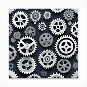 Gears Seamless Pattern 7 Canvas Print