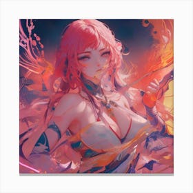 Anime Pastel Dream Strong Warrior Princess Centered Key Visual 3 Canvas Print