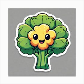 Broccoli Sticker 3 Canvas Print