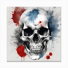 Skull With Paint Splatters 2 Canvas Print