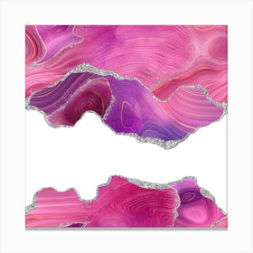 Magenta & Silver Agate Texture 07 1 Canvas Print