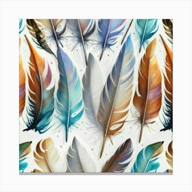 Watercolor Feathers 1 Canvas Print