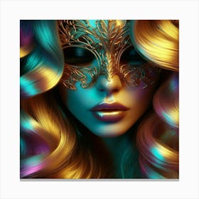 Beautiful Woman With A Mask Canvas Print