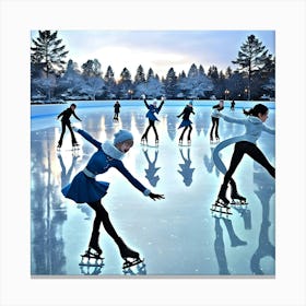 Ice Skaters Canvas Print