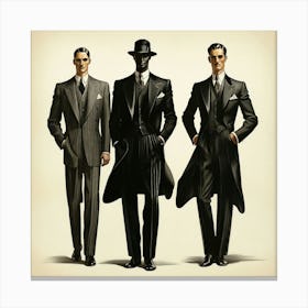 Art Deco men's Silhouettes Canvas Print