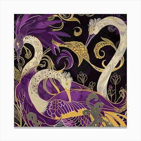 Purple Swans Canvas Print