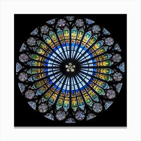 Mandala Floral Wallpaper Rose Window Strasbourg Cathedral France Canvas Print