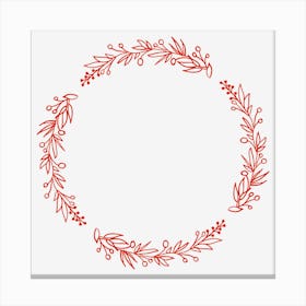 Wreath Of Red Berries Canvas Print