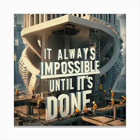 It Always Impossible Until It'S Done Canvas Print