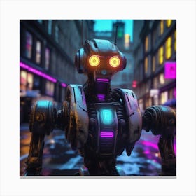 Robot In The City 80 Canvas Print