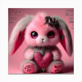Pink Bunny Valentine Canvas Print