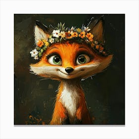 Fox In Flower Crown 1 Toile