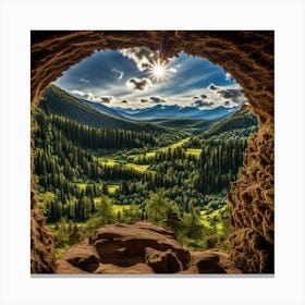 View From A Cave Canvas Print