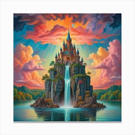 Enchanted Heights The Castle Of Cascading Waters (13) Canvas Print