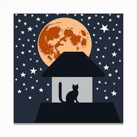 Cat On Roof Canvas Print