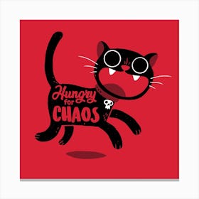 Hungry For Chaos Square Canvas Print