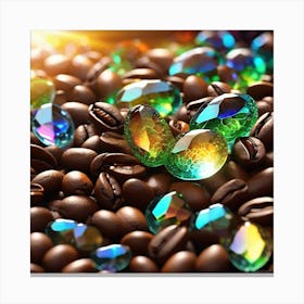 Coffee Beans With Crystals Canvas Print