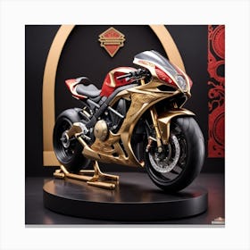 Gold Motorcycle Canvas Print