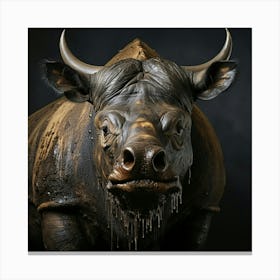 Bull With Horns Canvas Print