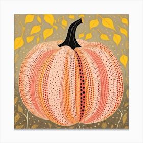 Yayoi Kusama Inspired Pumpkin Pink And Orange 6 Canvas Print