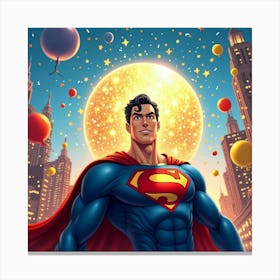 Flux Dev A Vibrant Illustration Of Superman Standing Heroicall 2 Lienzos