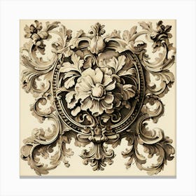 Vintage Fine Lines Historical Details Nostalgia Engraving Classic Aged Retro Intricate O (14) Canvas Print