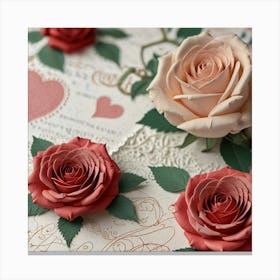 Paper Roses 1 Canvas Print