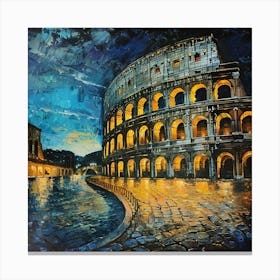 Colosseum At Night 1 Canvas Print