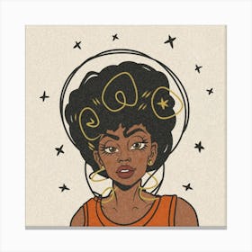 Black Woman With Stars Canvas Print