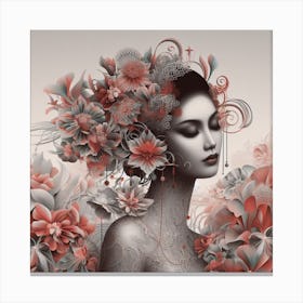 Woman With Flowers Canvas Print