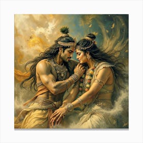 Arjuna & Draupadi Canvas Print