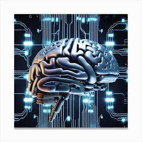 Brain On A Circuit Board 28 Canvas Print