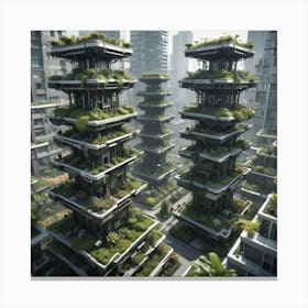 Futuristic Cityscape 25 Canvas Print