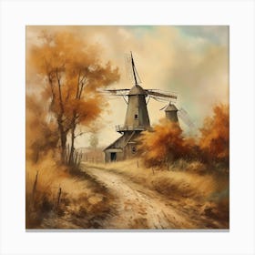 Vintage Oil Painting, Farmhouse Wall Decorations, Vintage Landscape, Printable Wall Art, Vintage Landscape Oil Painting.
22Windmills. Canvas Print