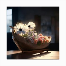 Flowers In A Boat 1 Canvas Print