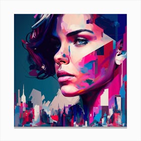 Abstract City Girl Fine Art Portrait Canvas Print