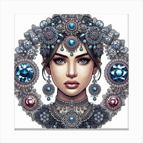 Indian bride in jewels Canvas Print