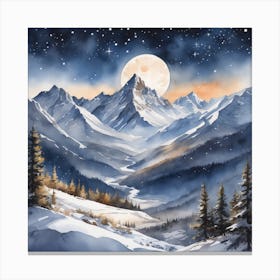 Moonlight In The Mountains 1 Canvas Print