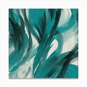 Teal Abstract Painting Canvas Print