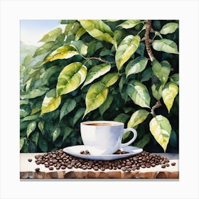 Coffee And Coffee Beans 5 Canvas Print