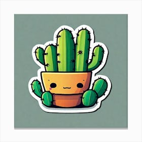 Mexico Cactus Sticker 2d Cute Fantasy Dreamy Vector Illustration 2d Flat Centered By Tim Bur (14) Canvas Print