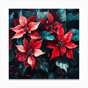 Poinsettias Canvas Print