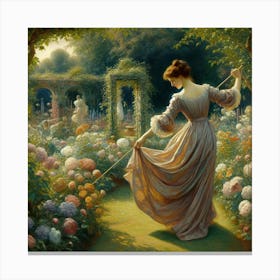 Lady In The Garden 2 Canvas Print