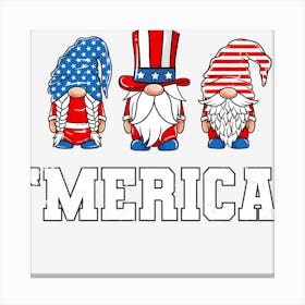 Limited Edition Funny 4th Of July Gnomes Funny Merica Usa Flag Canvas Print