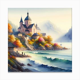 Church On The Shore Canvas Print