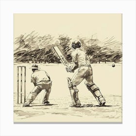 Cricket Player Playing The Game Canvas Print