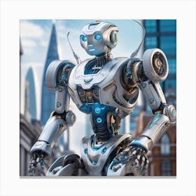 Robot In The City 34 Canvas Print