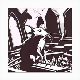 Rat In The Graveyard 2 Canvas Print