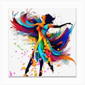 Colorful Dancer abstract midcentury boho art Canvas Print
