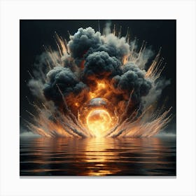 Explosion In The Water Canvas Print